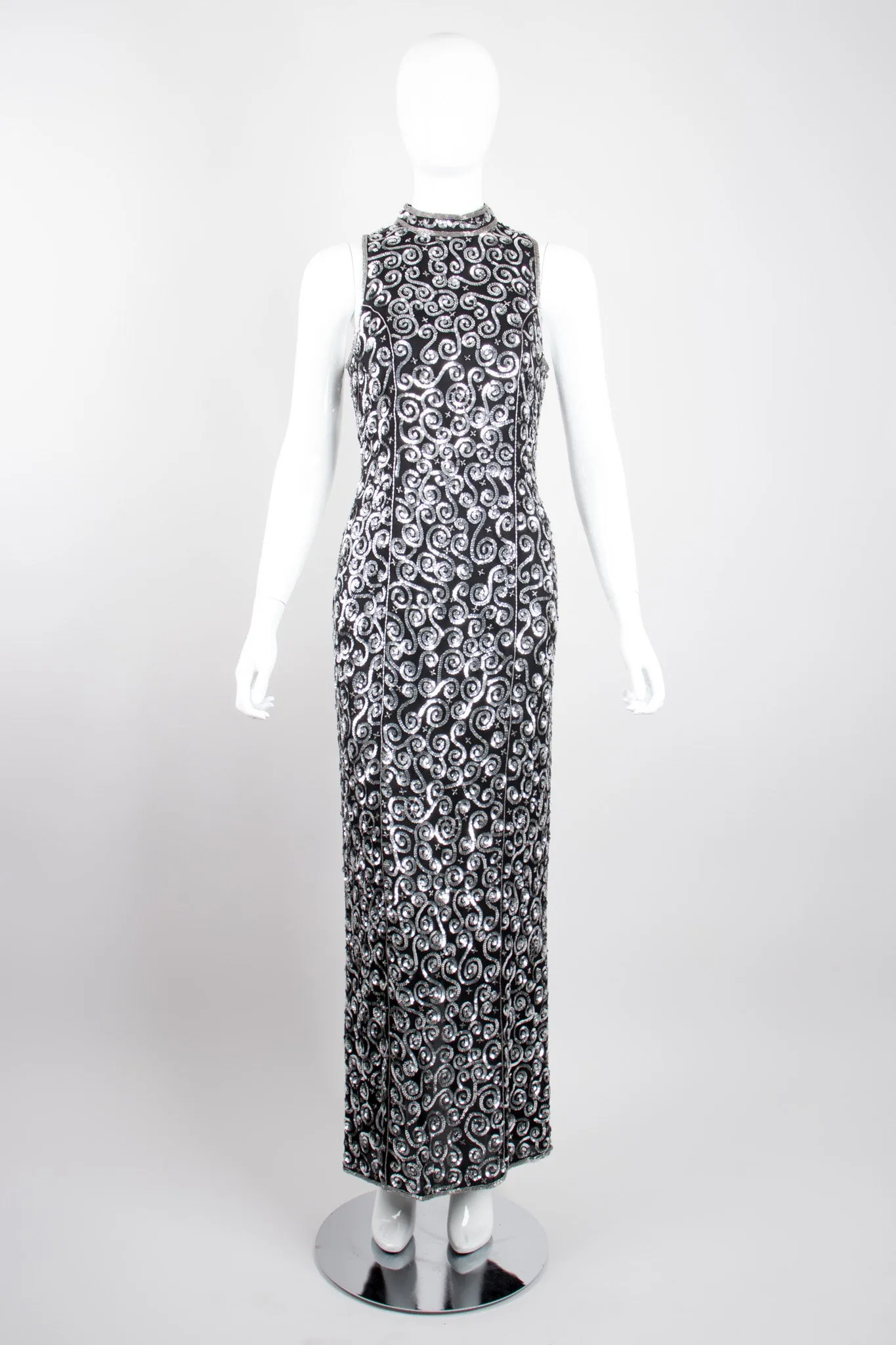 Sequin Swirl Column Dress