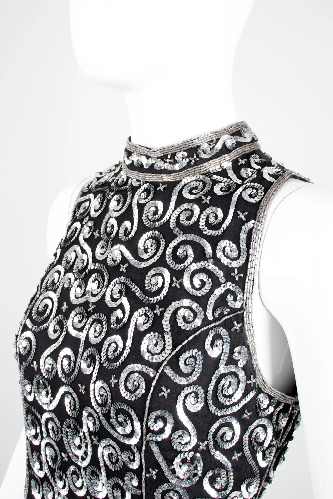 Sequin Swirl Column Dress
