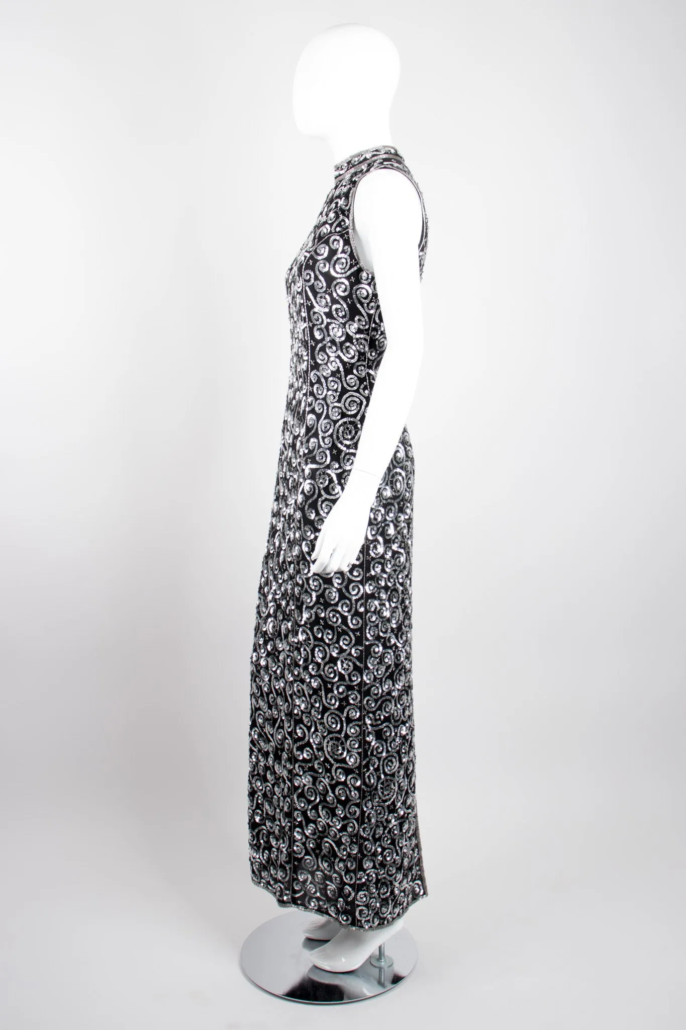 Sequin Swirl Column Dress