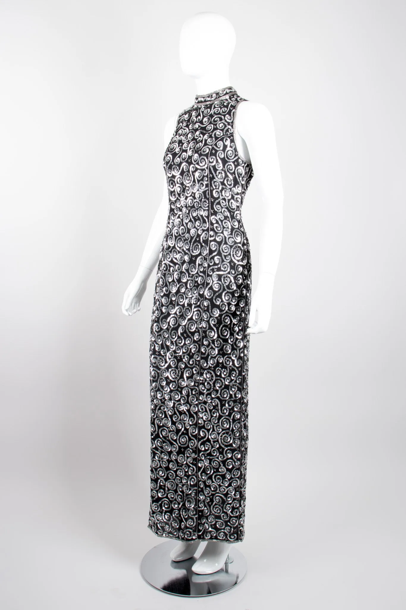 Sequin Swirl Column Dress