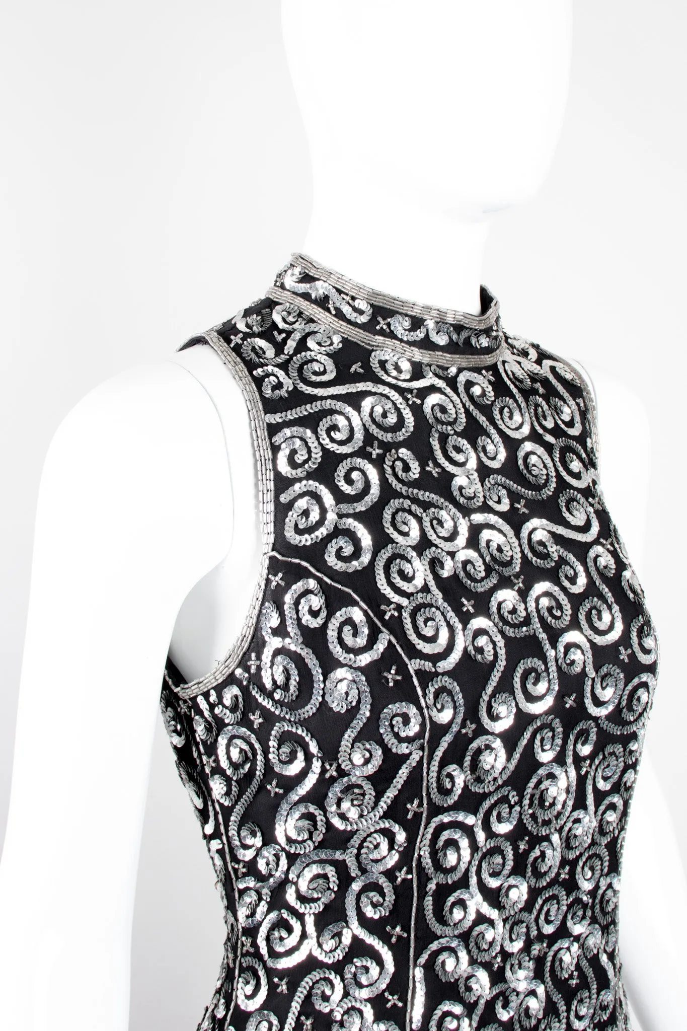 Sequin Swirl Column Dress