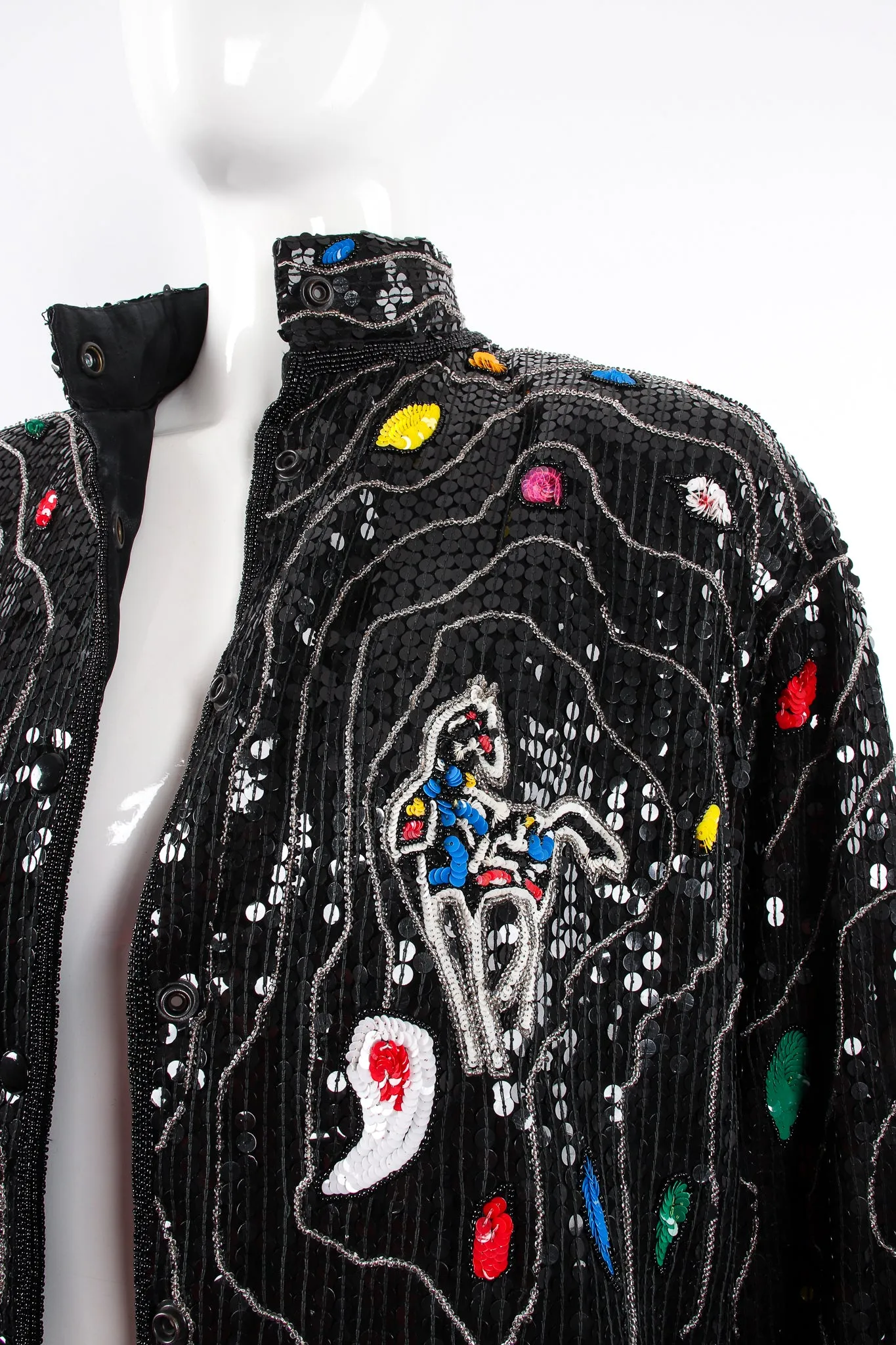 Sequined Stallion Bomber Jacket