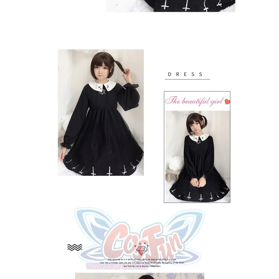 Simple Fashion Cross Print  Lolita Tulle Dress