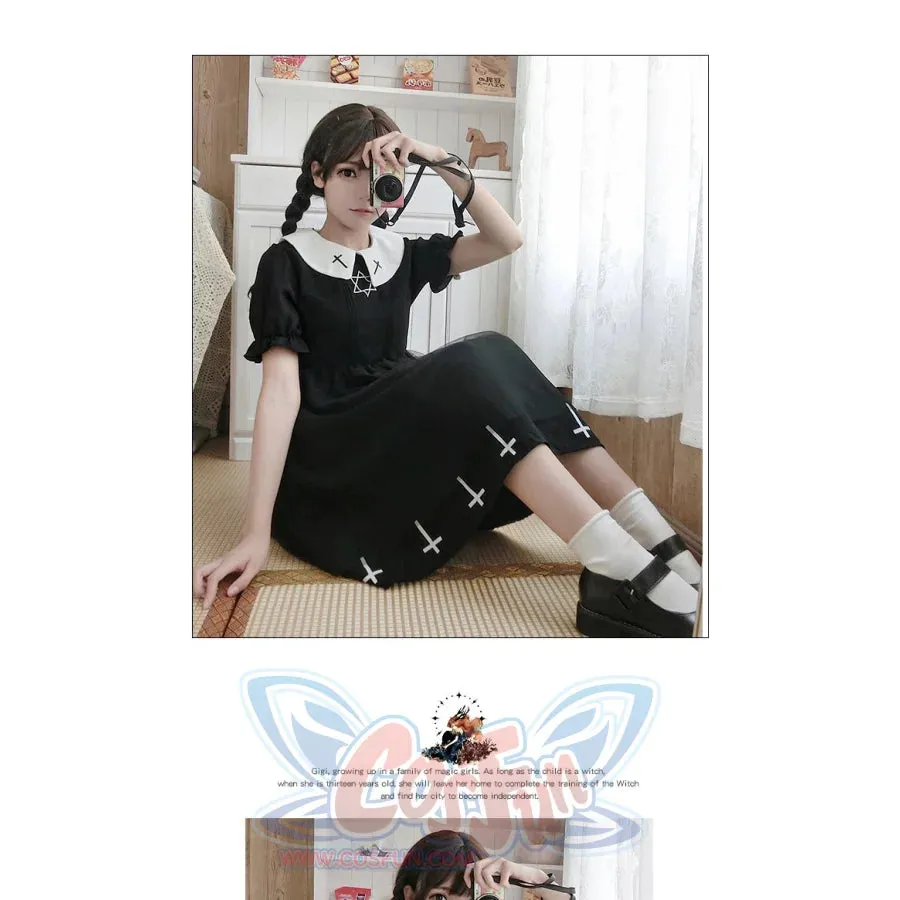 Simple Fashion Cross Print  Lolita Tulle Dress