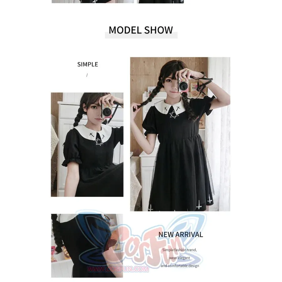 Simple Fashion Cross Print  Lolita Tulle Dress