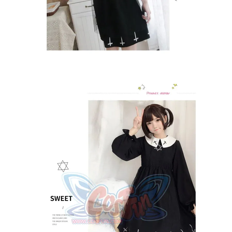 Simple Fashion Cross Print  Lolita Tulle Dress