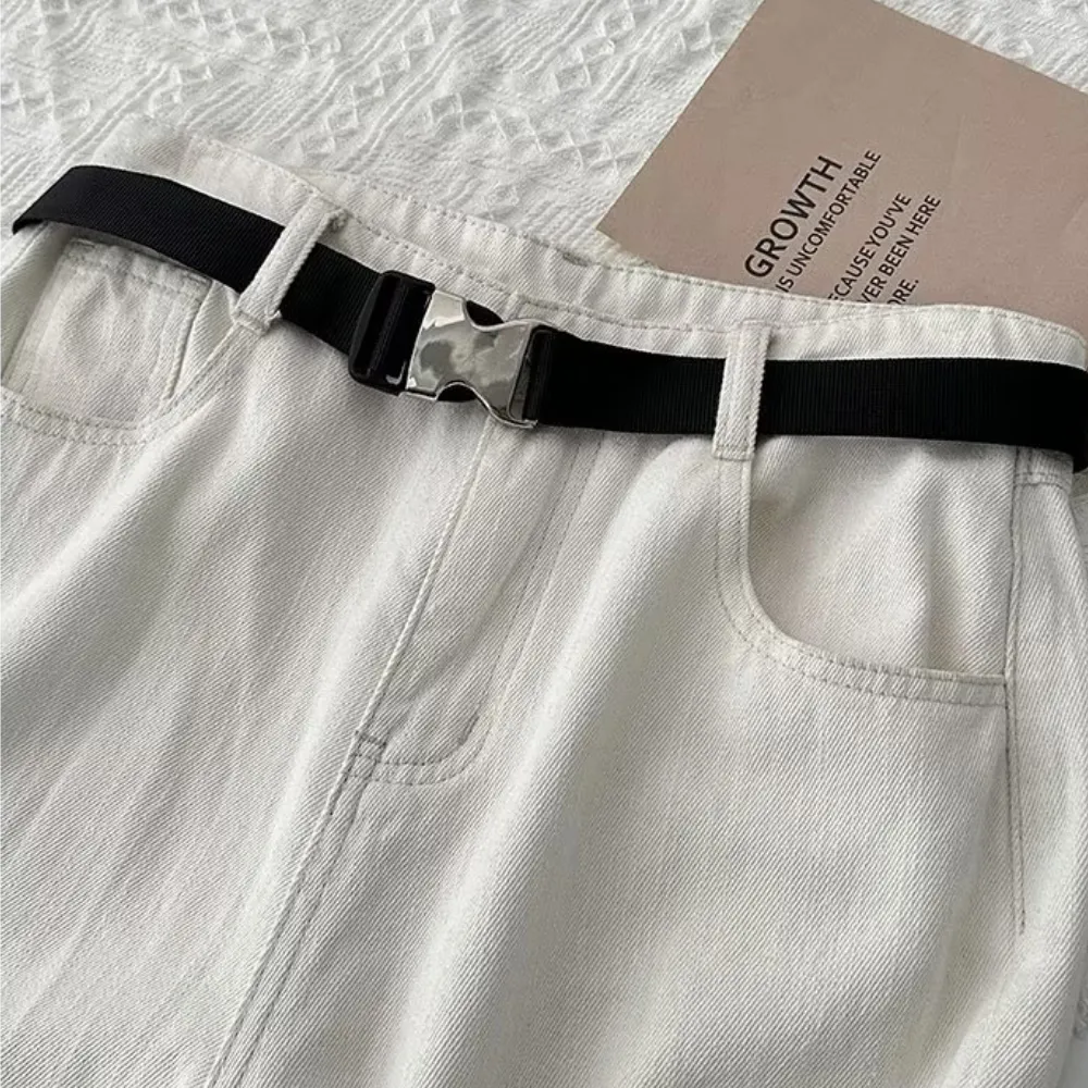 Simple Solid Color Auto Lock Belt