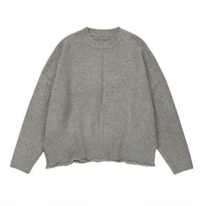 Simple Solid Color Knitted Sweater