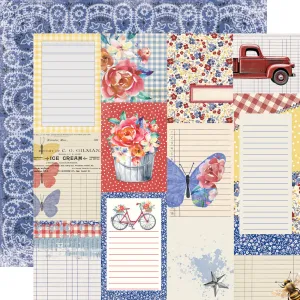 Simple Stories - Simple Vintage Linen Market - 12x12 Single Sheet - Journal Elements