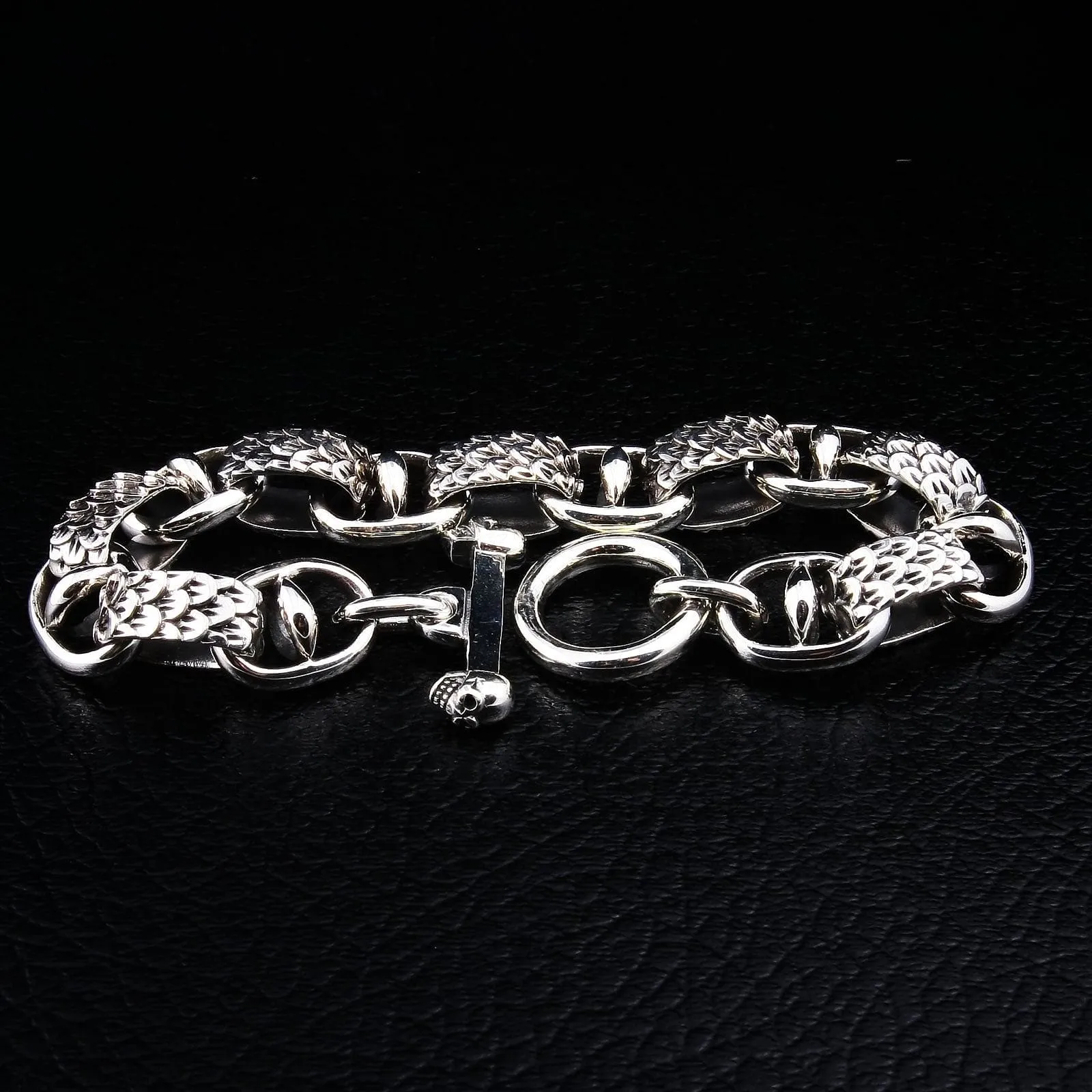 Snake Link 925 Sterling Silver Men's Bracelet