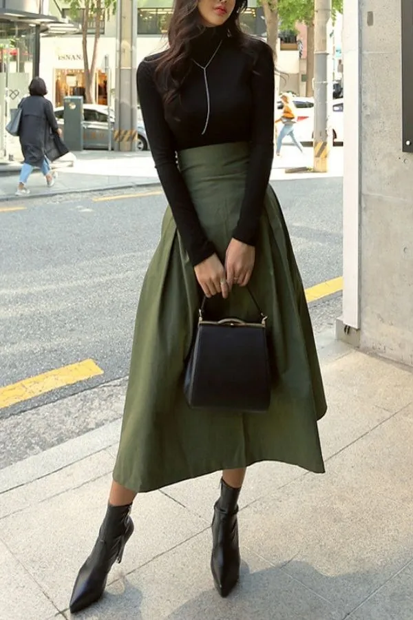 Solid Color Back Tie Skirts
