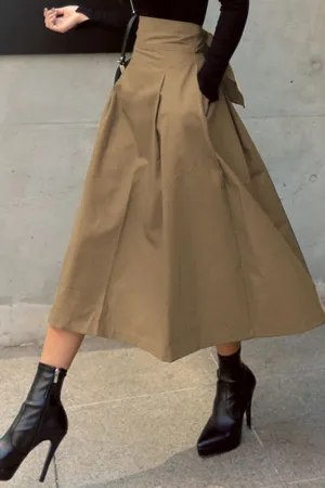 Solid Color Back Tie Skirts