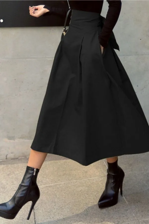 Solid Color Back Tie Skirts