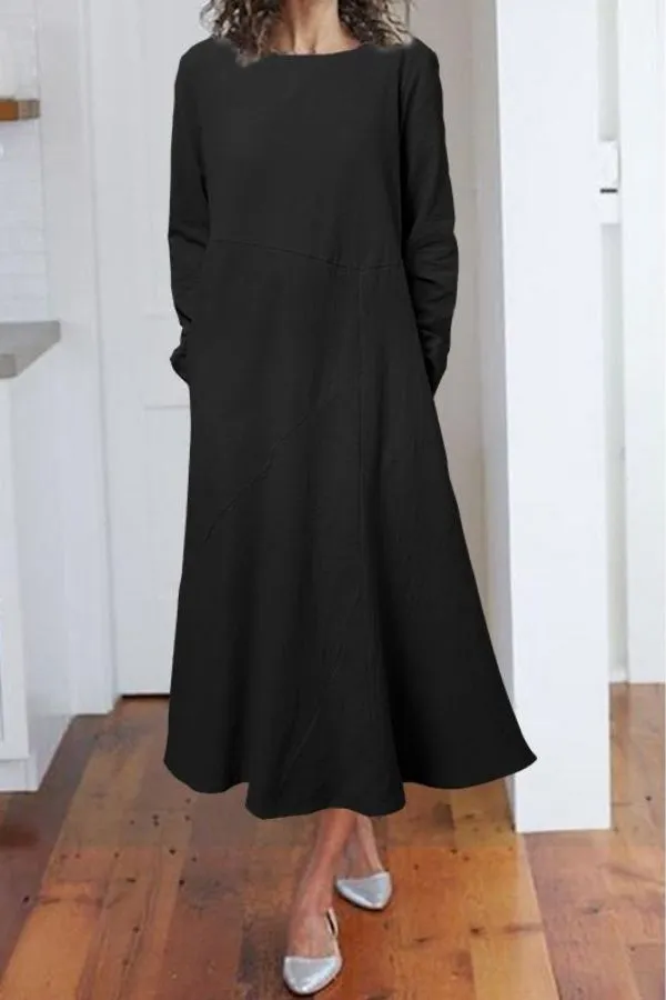 Solid Color Cotton Dress