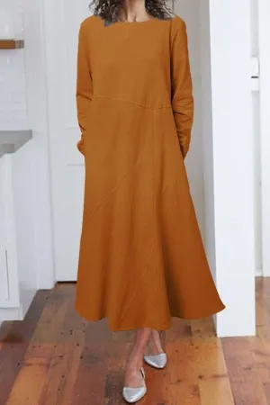 Solid Color Cotton Dress
