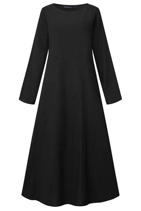 Solid Color Cotton Dress