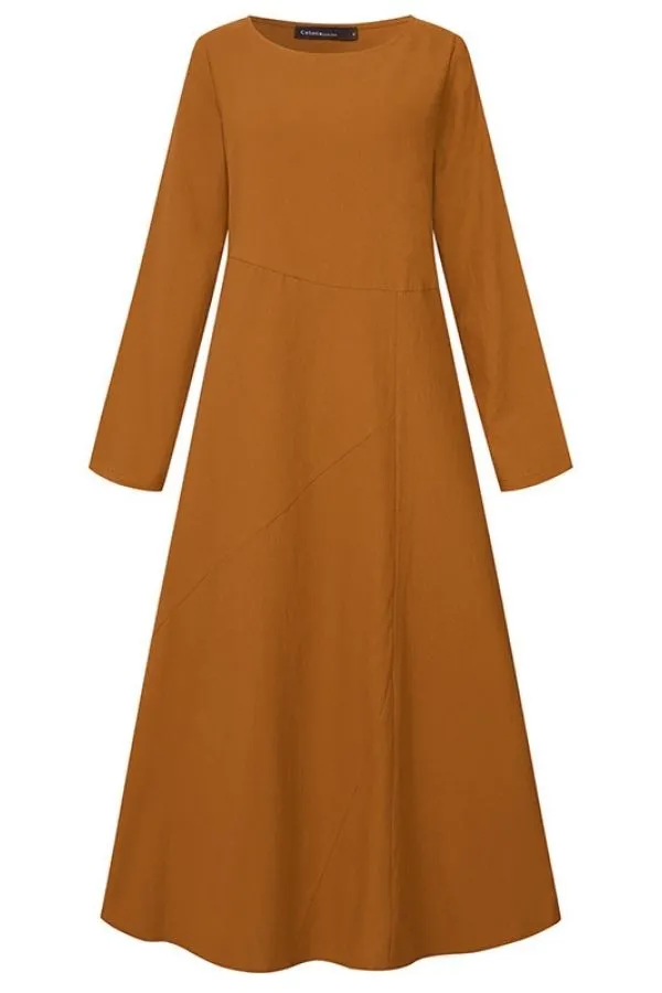 Solid Color Cotton Dress