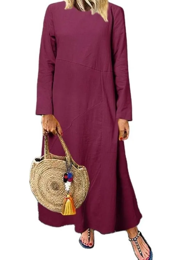 Solid Color Cotton Dress