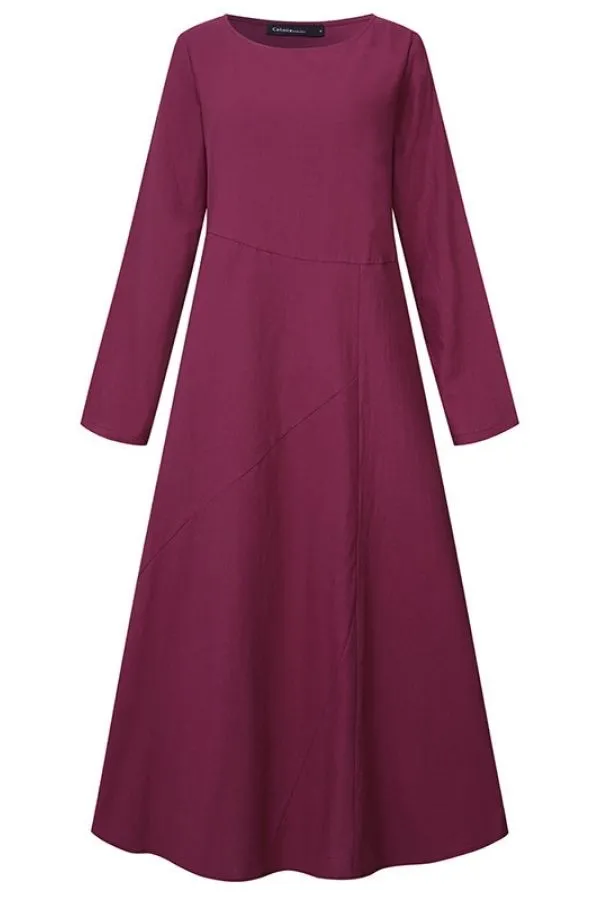 Solid Color Cotton Dress