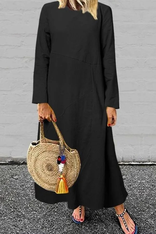 Solid Color Cotton Dress