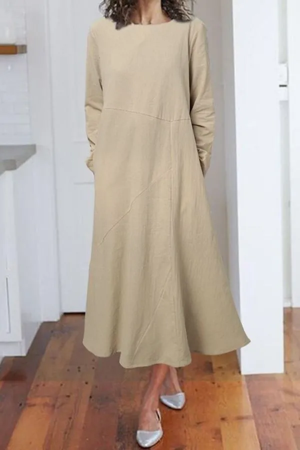 Solid Color Cotton Dress