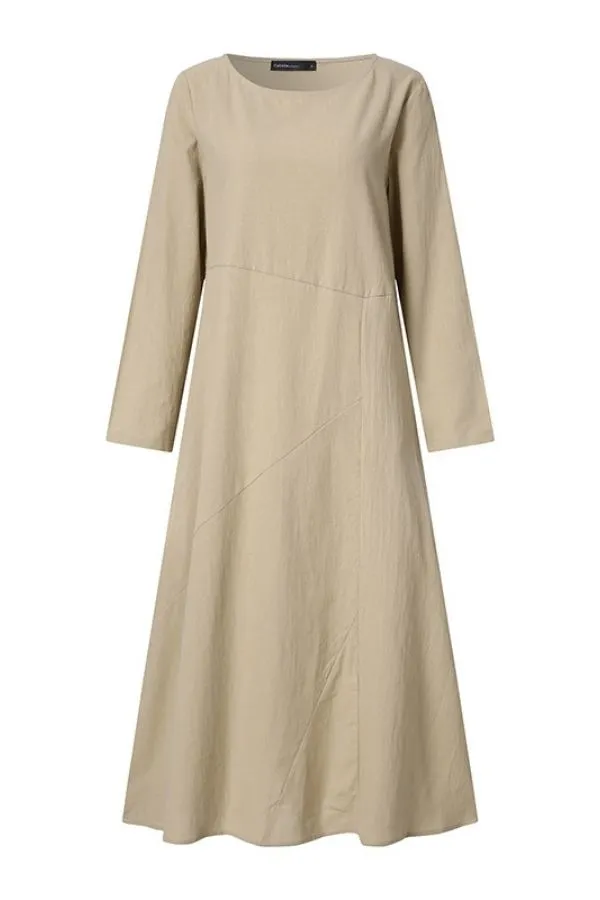 Solid Color Cotton Dress