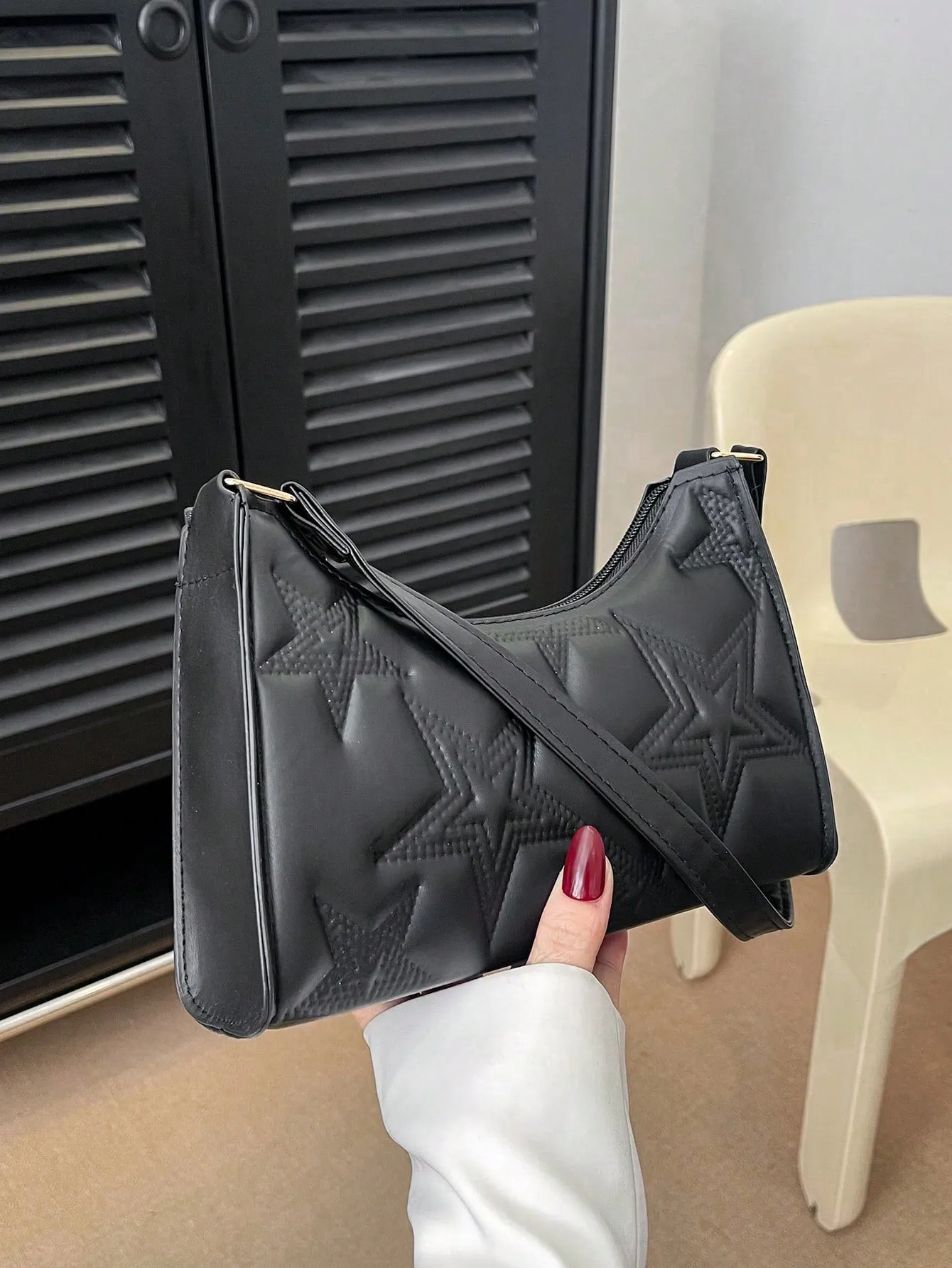 Solid Color Simple Light Luxury Pentacle Shoulder Bag