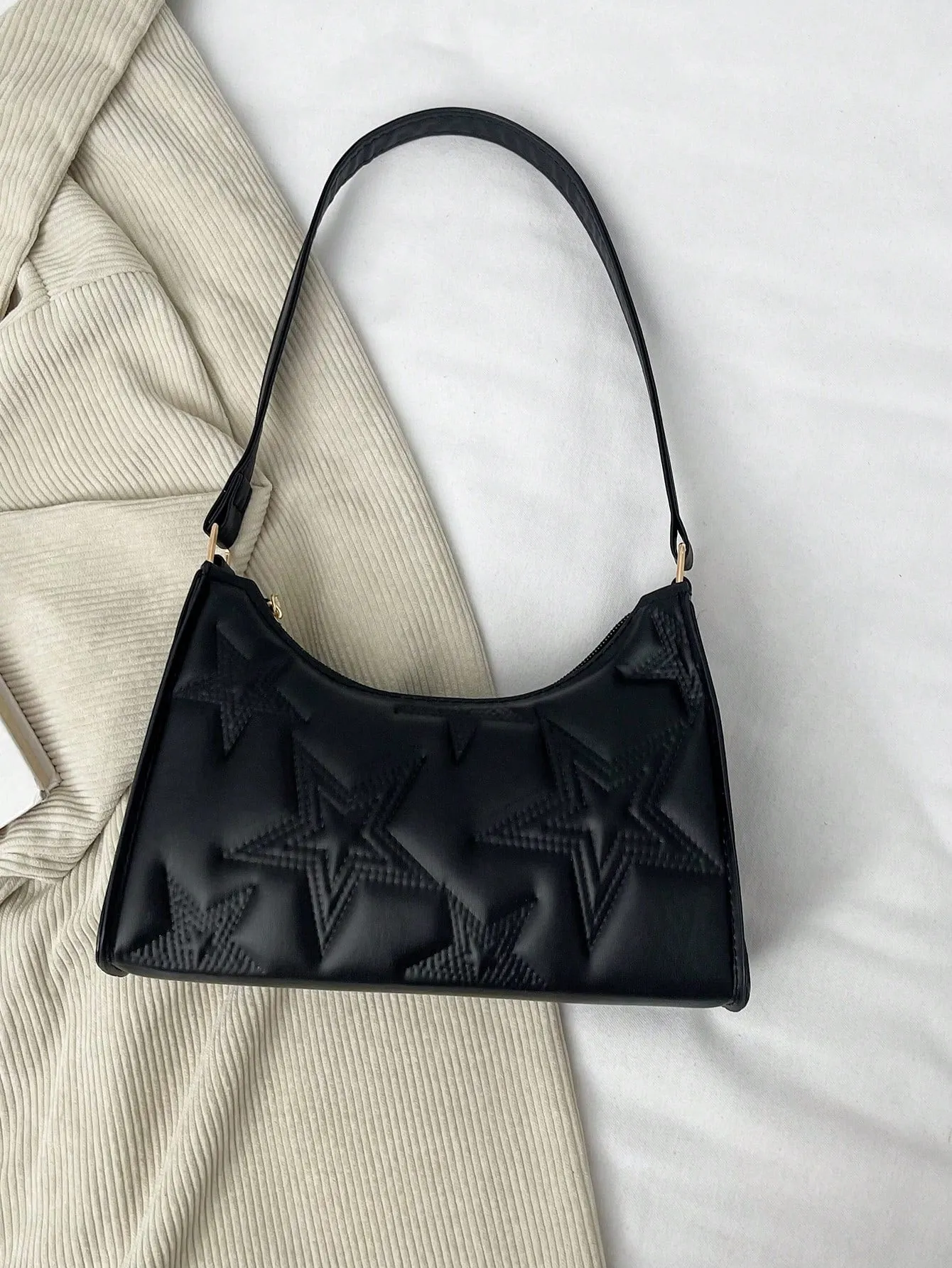 Solid Color Simple Light Luxury Pentacle Shoulder Bag