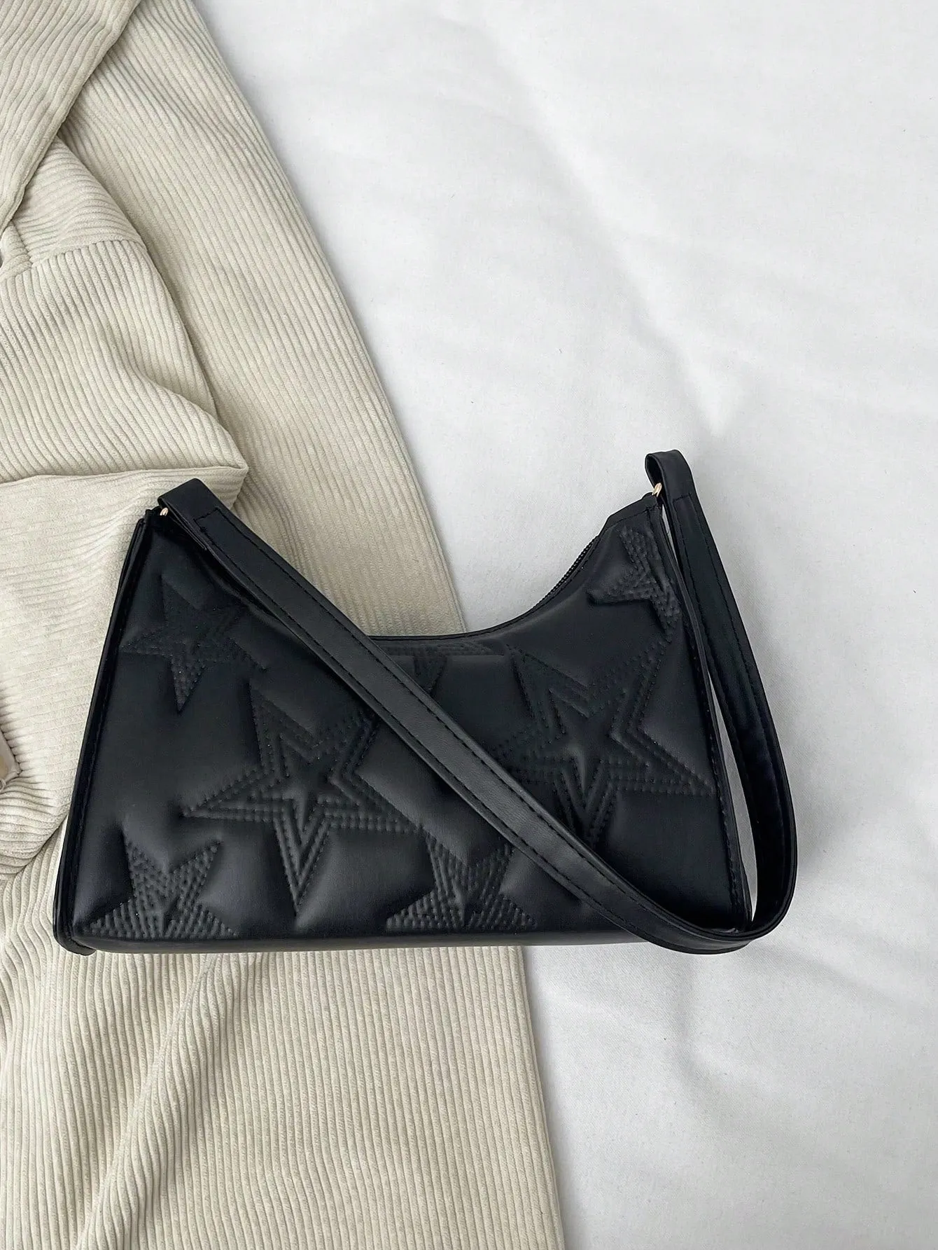 Solid Color Simple Light Luxury Pentacle Shoulder Bag