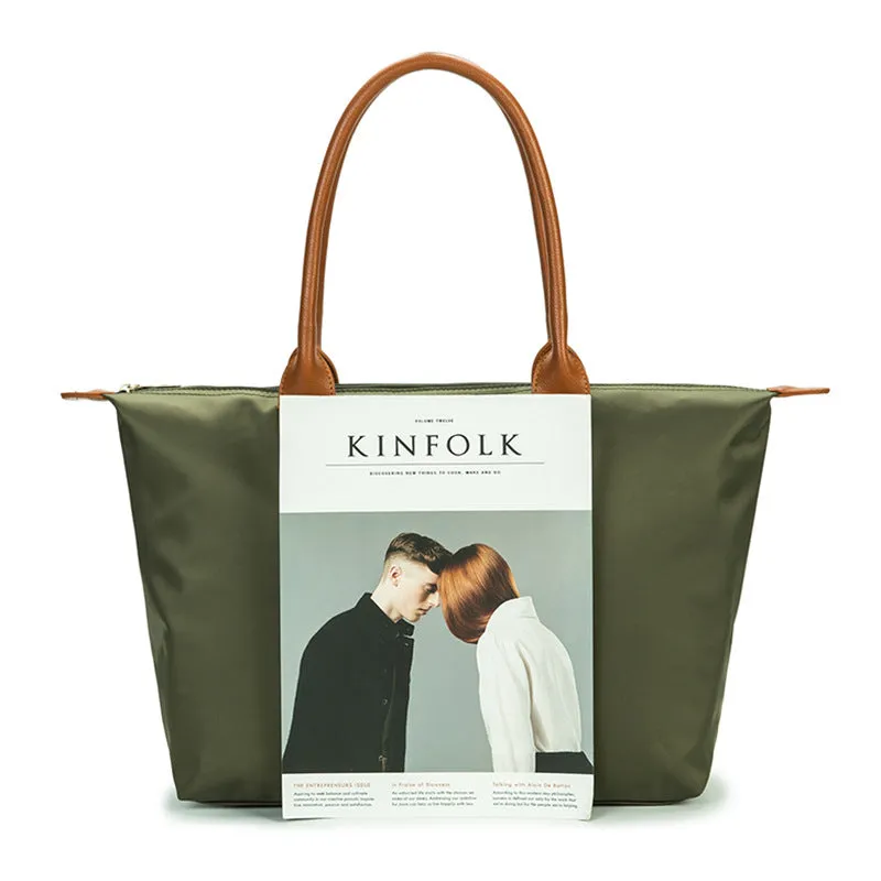 Solid Color Simple Retro Oxford Leather Tarpaulin Bag