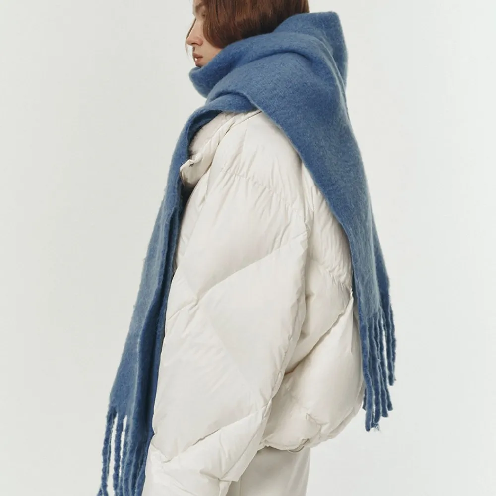 Solid Color Tassel Scarf