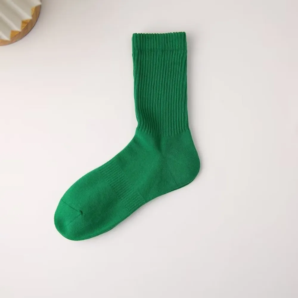 Solid Color Threaded Socks