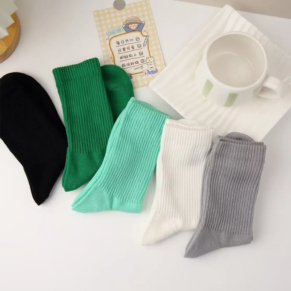 Solid Color Threaded Socks