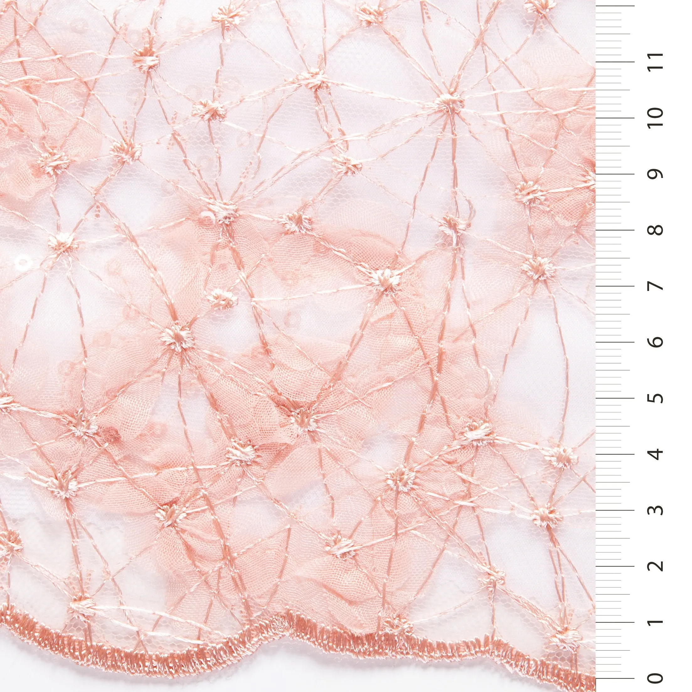 Spider Web Design Sequin Embroidered Fabric