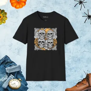 Spooky Softstyle t Shirt with Scary Skulls