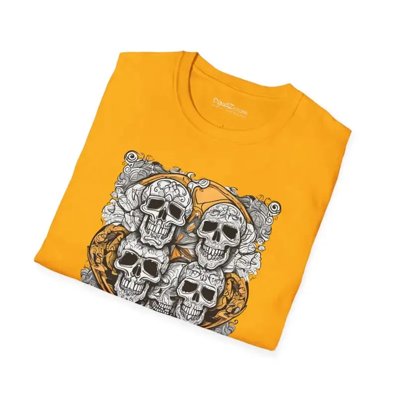 Spooky Softstyle t Shirt with Scary Skulls