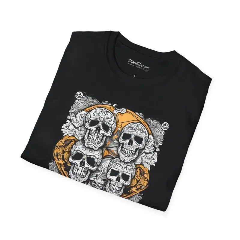 Spooky Softstyle t Shirt with Scary Skulls