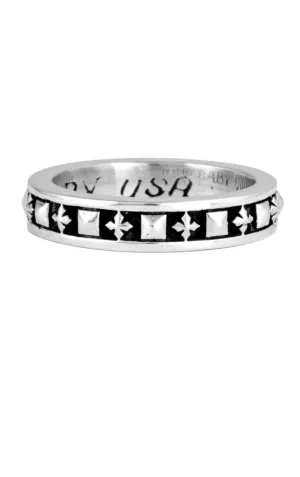 Stackable Studded Ring w/MB Crosses