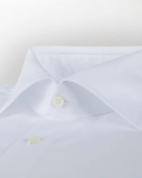 STENTROMS | Fitted Body Twill Shirt | White