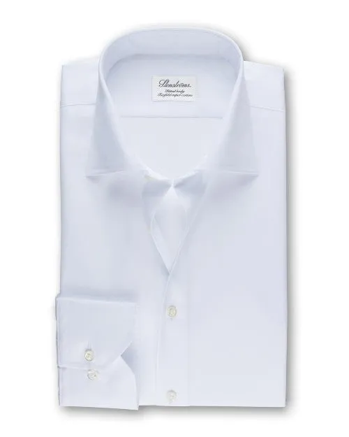 STENTROMS | Fitted Body Twill Shirt | White