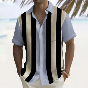 Striped Casual Oversized Short-Sleeved Shirt 2407002223