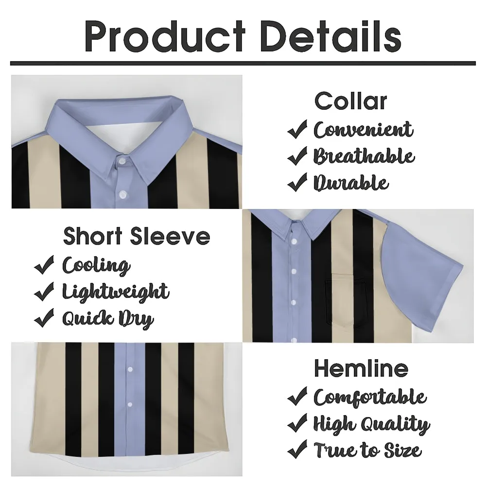 Striped Casual Oversized Short-Sleeved Shirt 2407002223