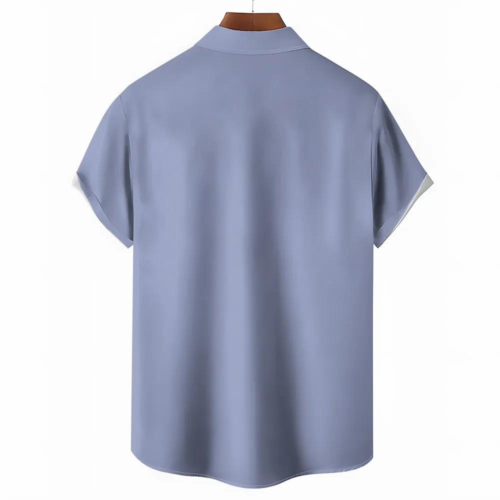 Striped Casual Oversized Short-Sleeved Shirt 2407002223