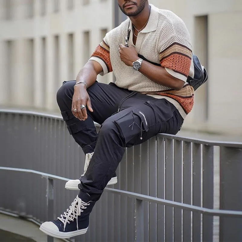 Summer New Woolen Short-sleeved T-shirt Knitwear Top For Men