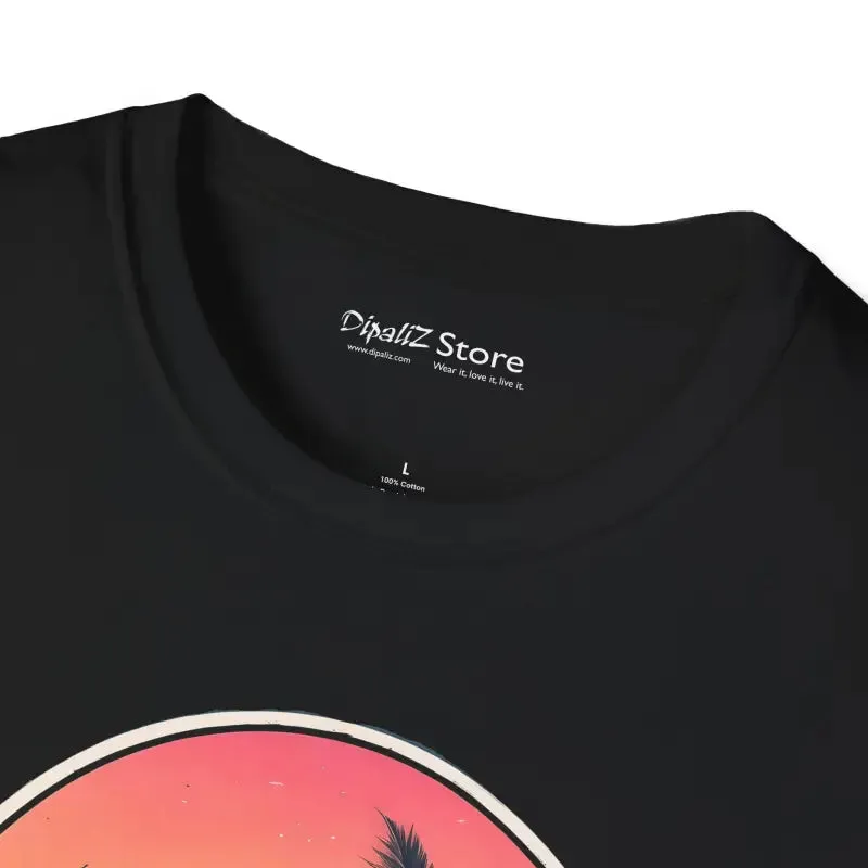 Sunset Voyage Vintage Van Vibes Tee for Laidback Ease