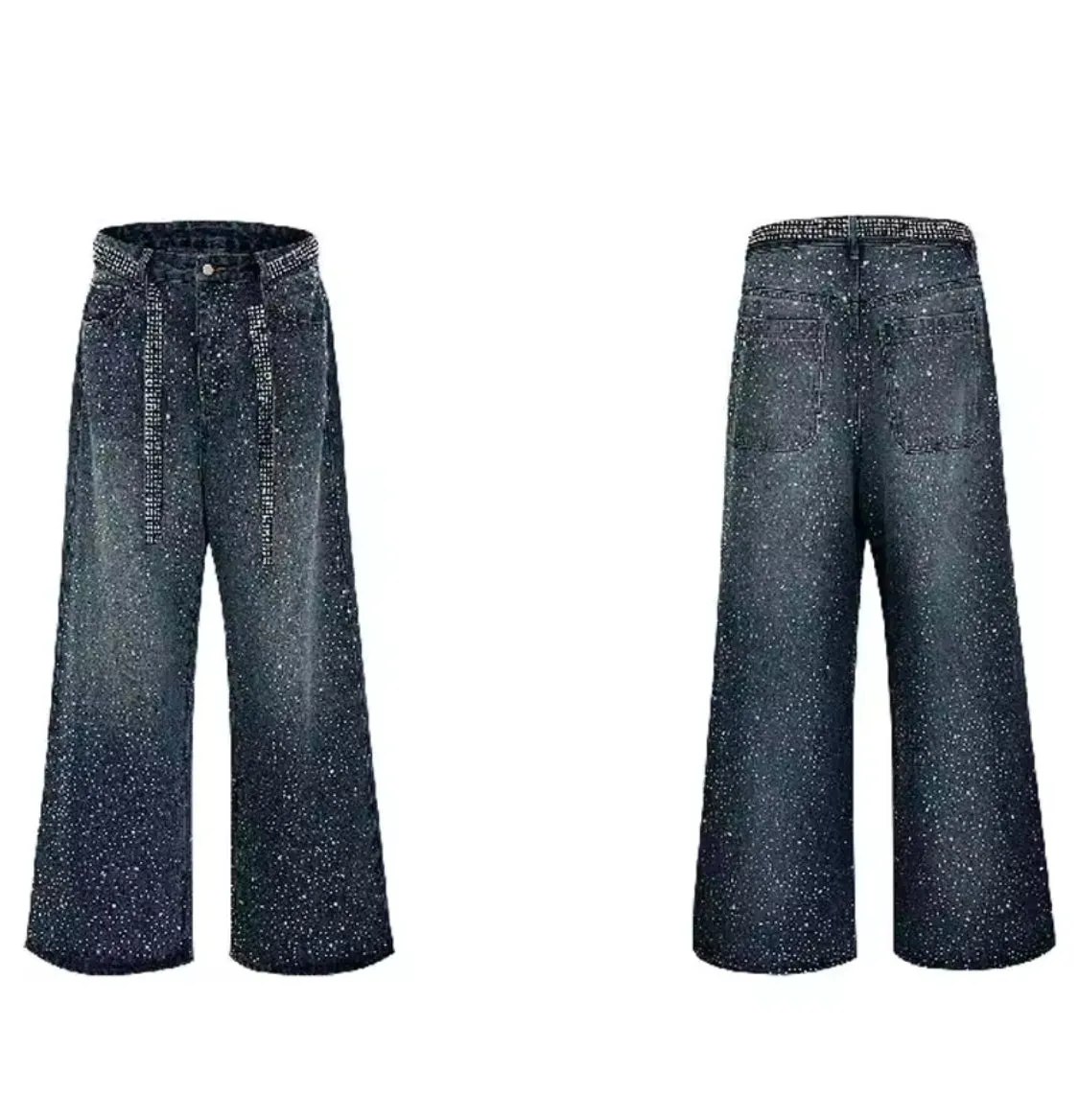 Swarovski Crystal-Embellished Washed Loose-Fit Jeans