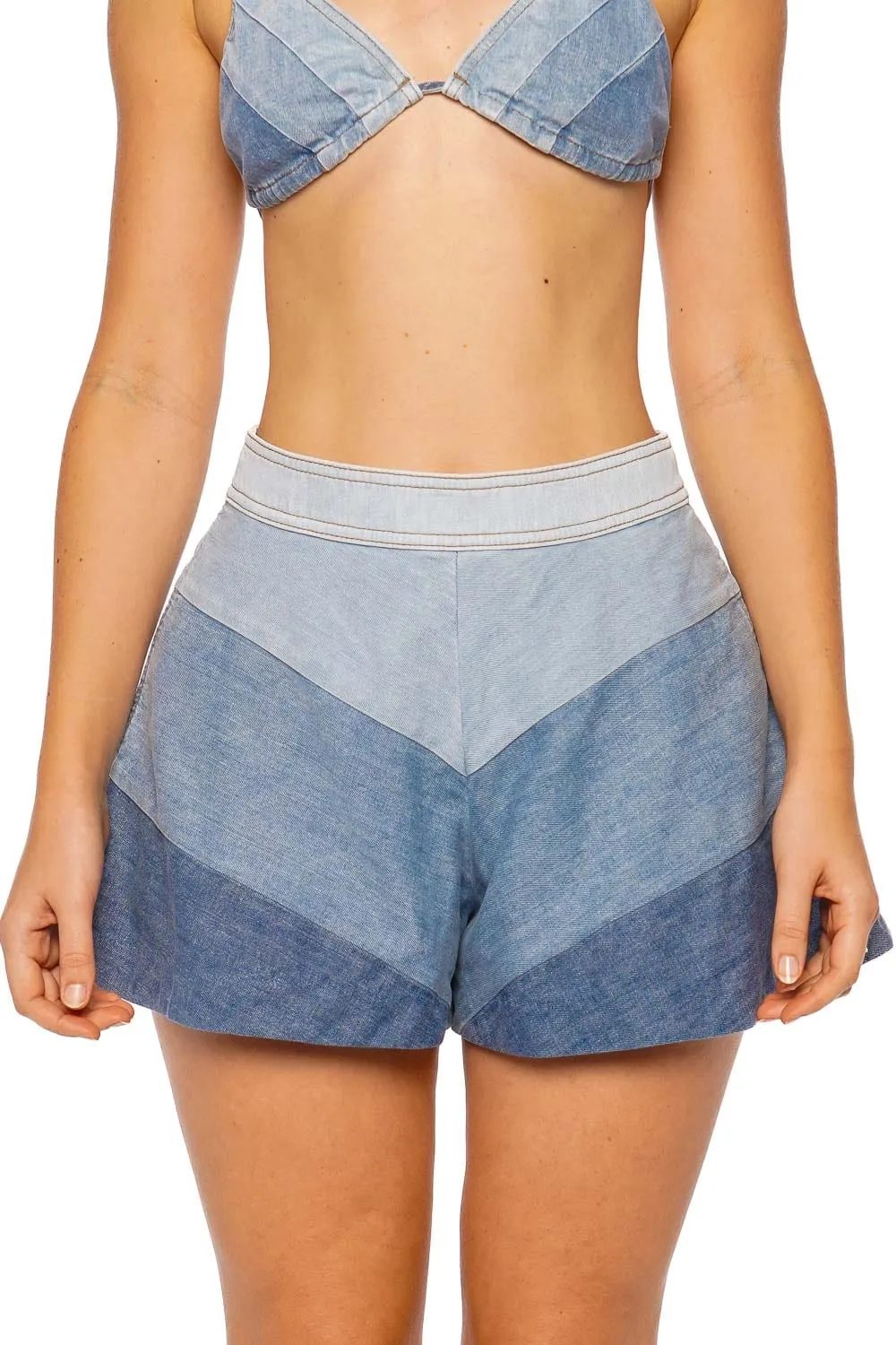 Tallow Chevron Denim Short