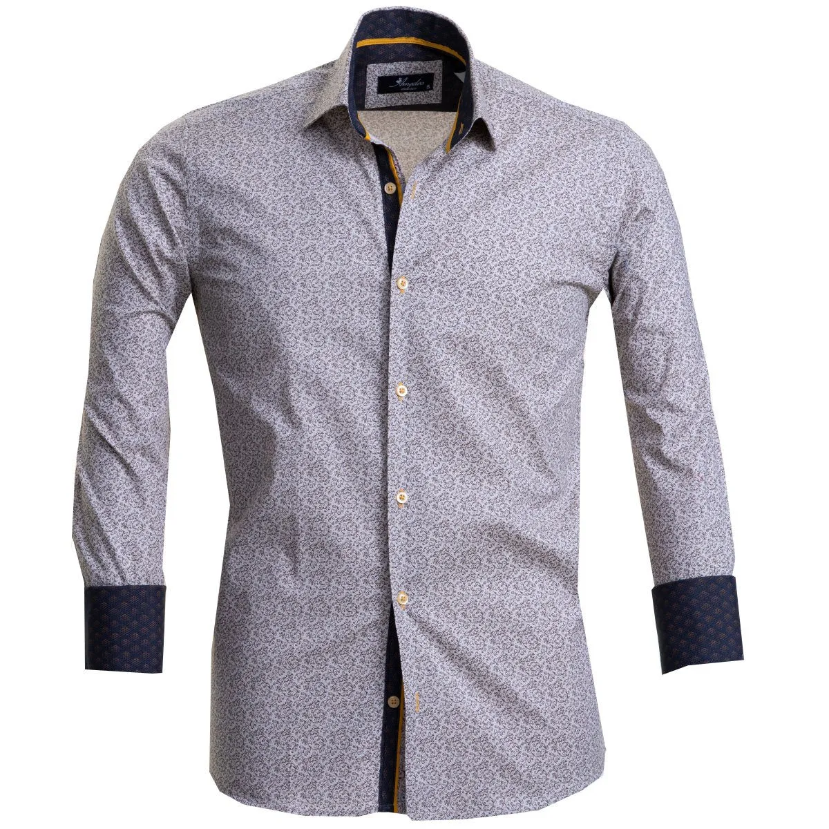 Tan Mens Slim Fit French Cuff Shirts With Cufflink Holes - Casual And Formal