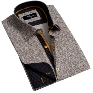 Tan Mens Slim Fit French Cuff Shirts With Cufflink Holes - Casual And Formal