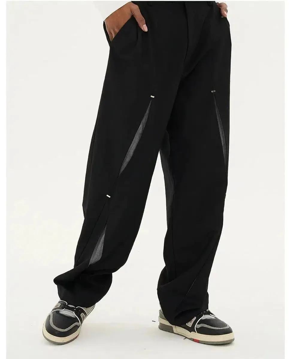 Three-dimensional Metal button Pants